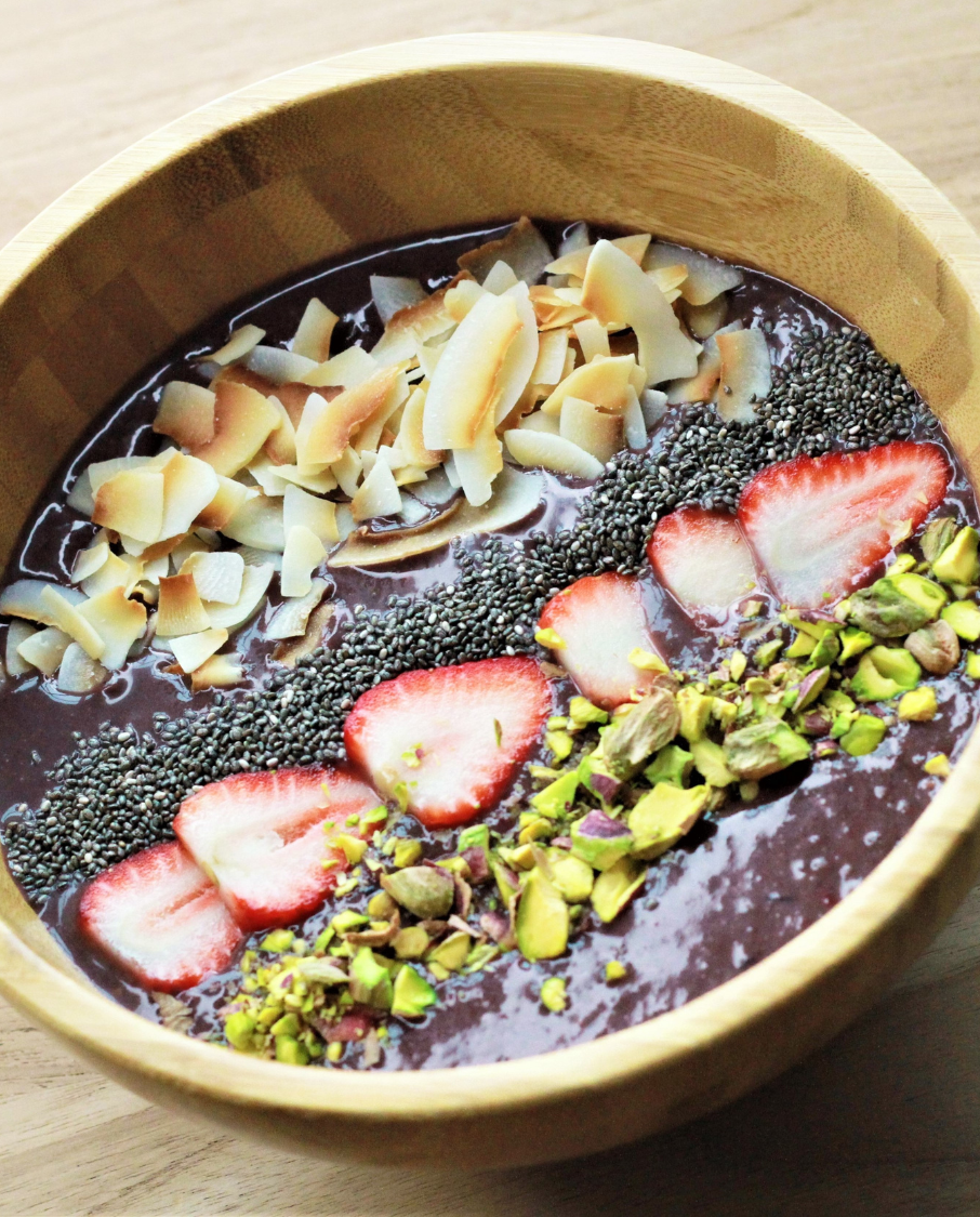 Chia, Acai and Strawberry Layered Breakfast Jar