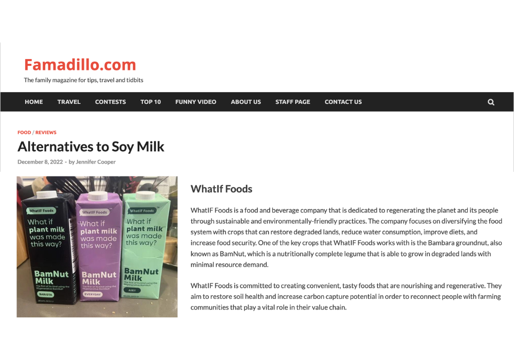 Alternatives to Soy Milk
