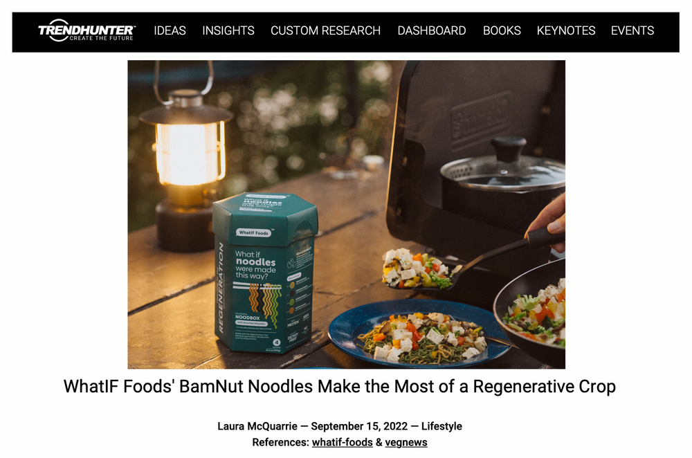 WhatIF Foods' BamNut Noodles Make the Most of a Regenerative Crop
