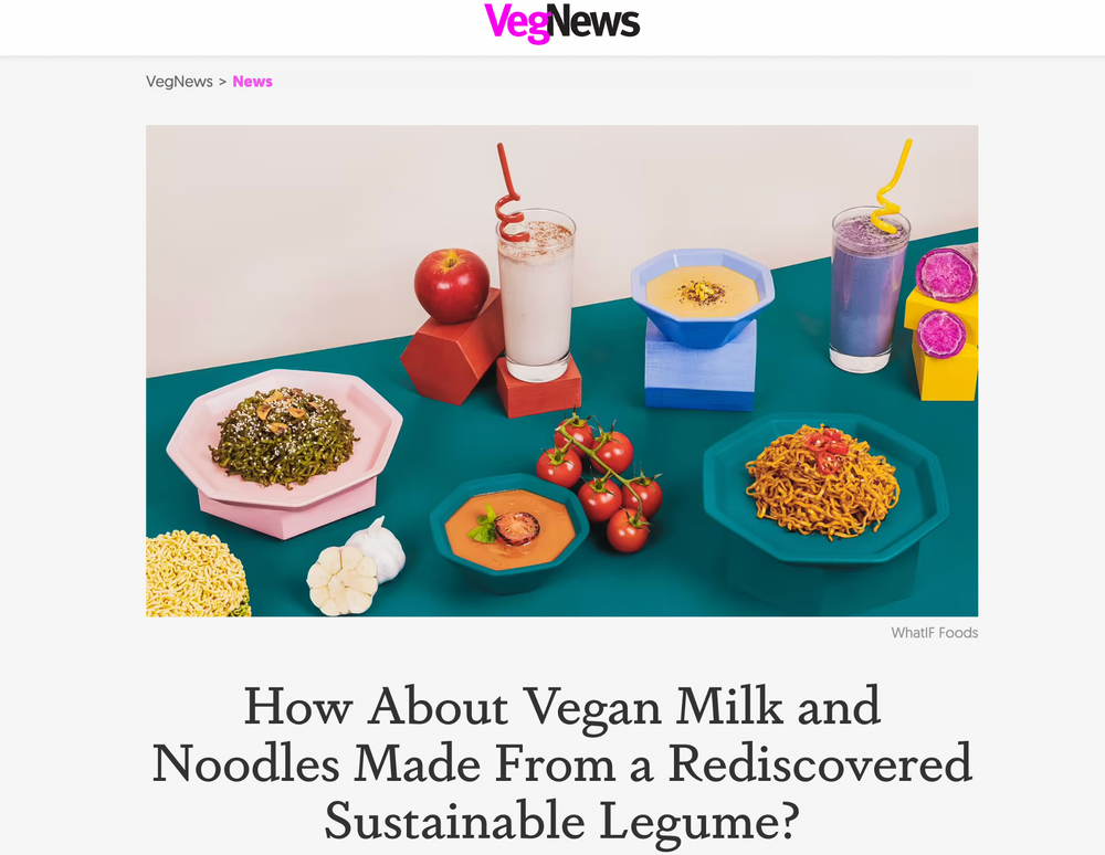How About Vegan Milk and Noodles Made From a Rediscovered Sustainable Legume?